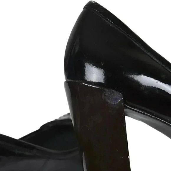 Kenneth Cole Black Patent Leather Heels Penny Loafers Size  8.5 - Picture 13 of 13
